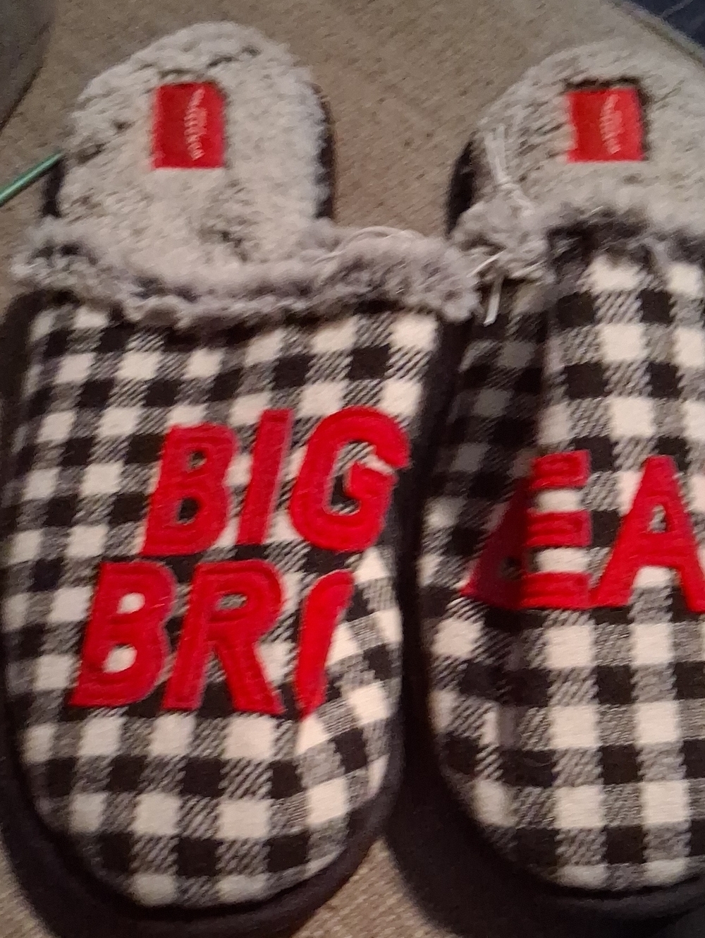 NWOT Wondershop Men’s Plaid Slip-On Slippers (Large)